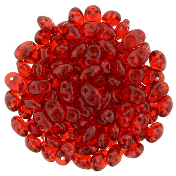 2-Hole SUPERDUO 2x5mm Czech Glass Seed Beads SIAM RUBY