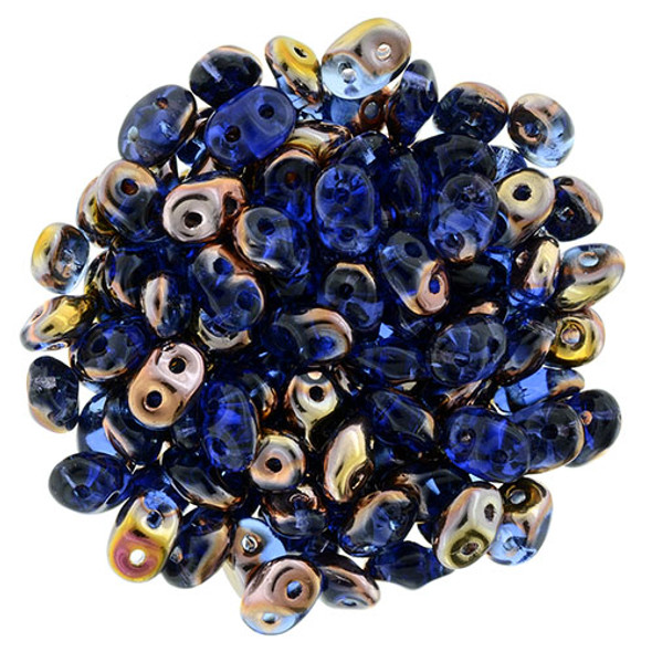 2-Hole SUPERDUO 2x5mm Czech Glass Seed Beads APOLLO SAPPHIRE