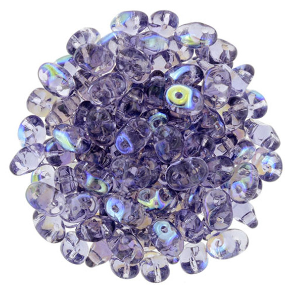 2-Hole SUPERDUO 2x5mm Czech Glass Seed Beads TANZANITE AB