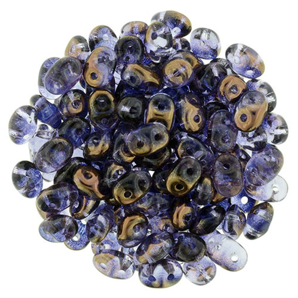 2-Hole SUPERDUO 2x5mm Czech Glass Seed Beads BRONZE LUSTER TANZANITE