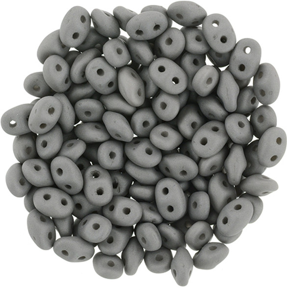 2-Hole SUPERDUO 2x5mm Czech Glass Seed Beads SATURATED GRAY