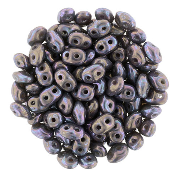 2-Hole SUPERDUO 2x5mm Czech Glass Seed Beads NEBULA ASHEN GRAY