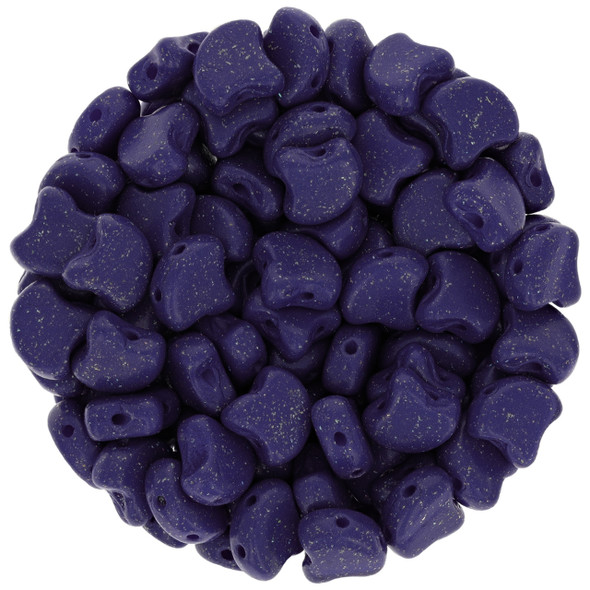 Ginkgo Beads 2-Hole Czech Glass STARDANCE - NAVY BLUE