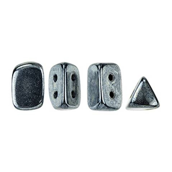 2-Hole TRIO 6x4mm Beads HEMATITE