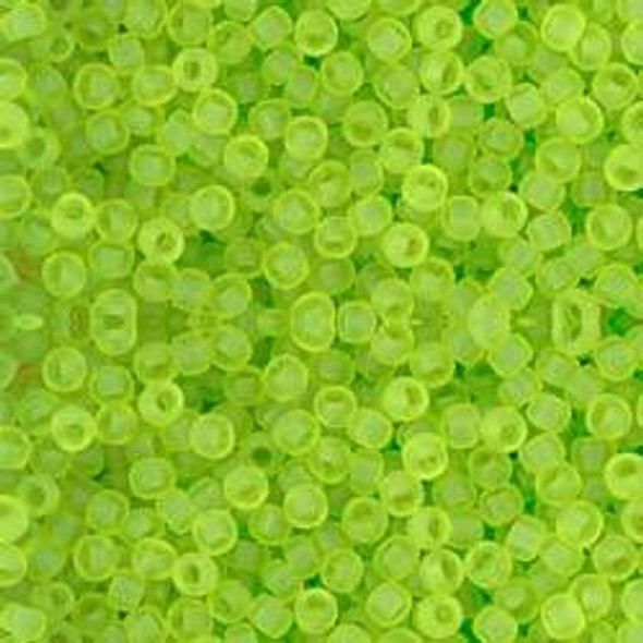Toho ROUND 11/0 Seed Beads TRANSPARENT FROSTED LIME GREEN