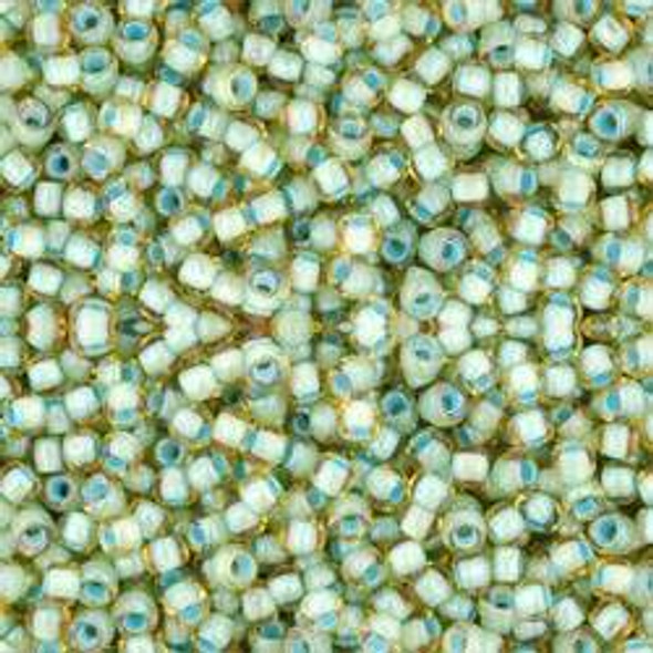 Toho ROUND 11/0 Seed Beads RAINBOW LT TOPAZ SEA FOAM LINED