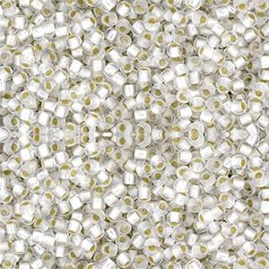 Toho ROUND 11/0 Seed Beads PERMAFINISH SILVER LINED FROSTED CRYSTAL