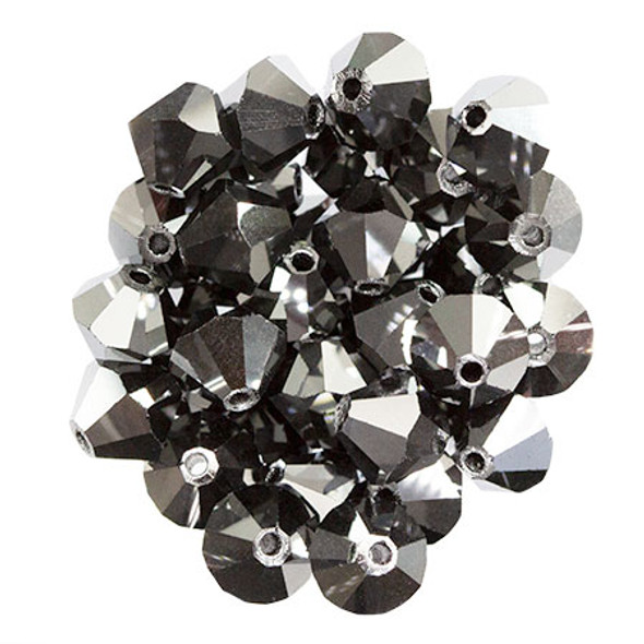 Preciosa Crystal Bicone Beads 4mm JET HEMATITE FULLCOAT