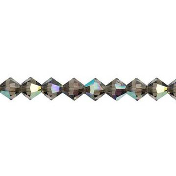 Preciosa Crystal Bicone Beads 4mm BLACK DIAMOND AB Preciosa Crystal Bicone Beads 4mm BLACK DIAMOND AB