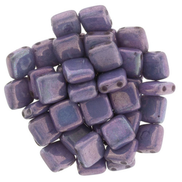 2-Hole TILE Beads 6mm CzechMates LUSTER OPAQUE AMETHYST