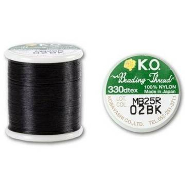 KO Nylon Japanese Beading Thread BLACK