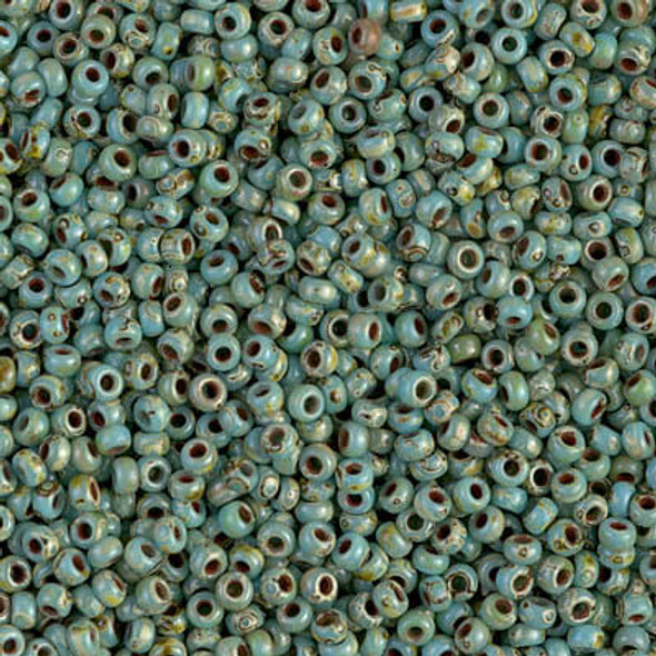 Miyuki ROUND 11/0 Seed Beads PICASSO SEAFOAM GREEN MATTE
