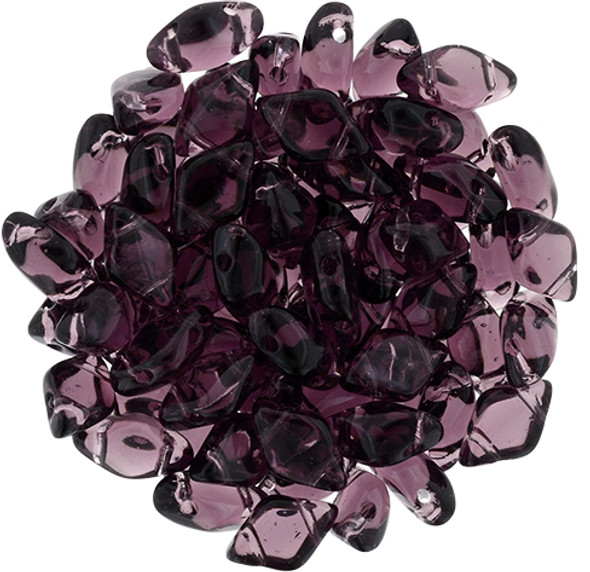 2-Hole GEMDUO 8x5mm Czech Glass Beads AMETHYST