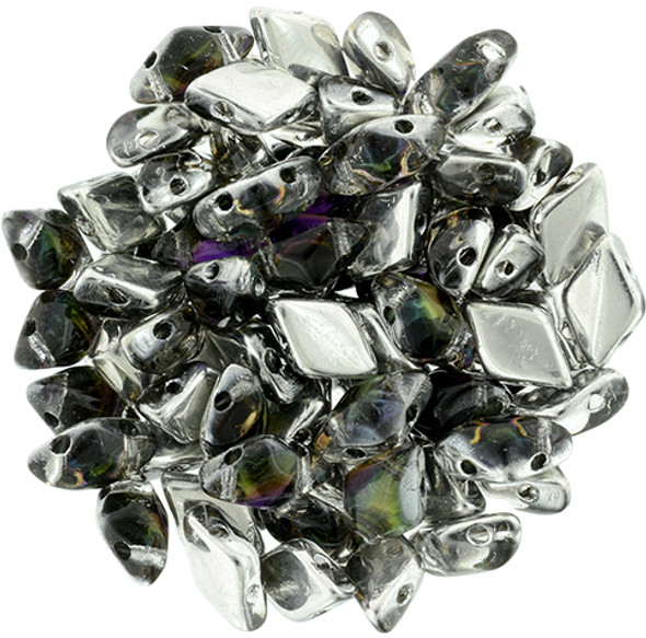 2-Hole GEMDUO 8x5mm Czech Glass Beads BACKLIT PURPLE HAZE