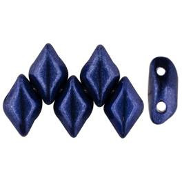 2-Hole GEMDUO 8x5mm Czech Glass Beads SATURATED METALLIC EVENING BLUE