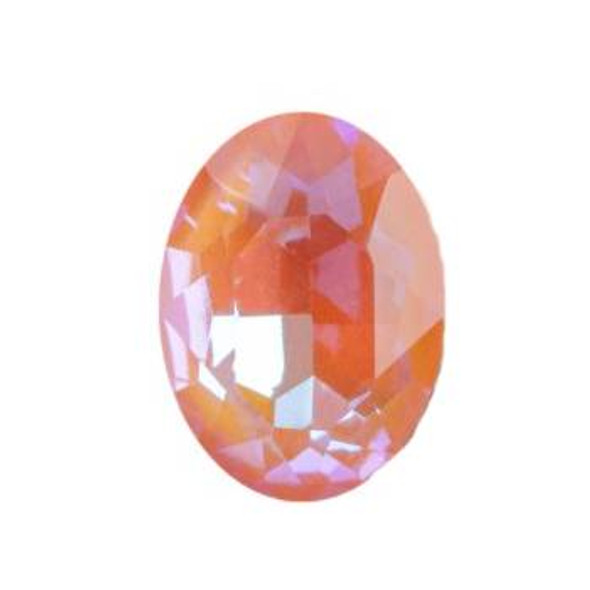 Krakovski Crystal Oval Stone 13x18mm JUICY PEACH AB