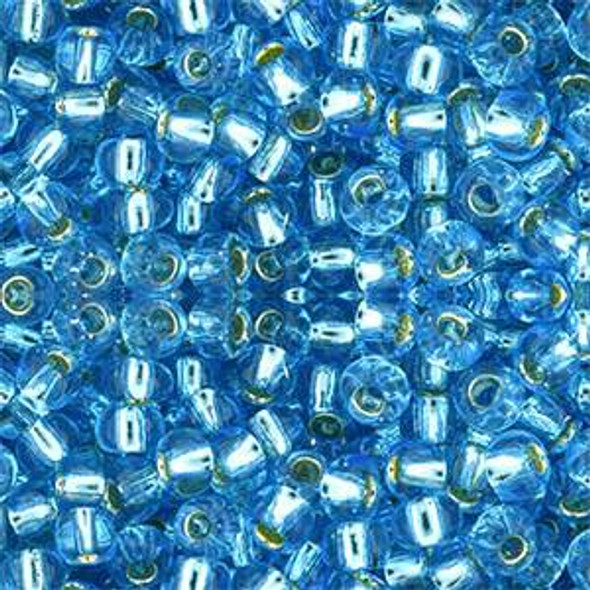 Toho ROUND 6/0 Seed Beads SILVER LINED AQUAMARINE