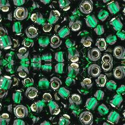 Toho ROUND 6/0 Seed Beads SILVER LINED GREEN EMERALD