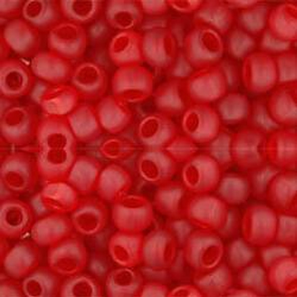 Toho ROUND 6/0 Seed Beads TRANSPARENT FROSTED SIAM RUBY