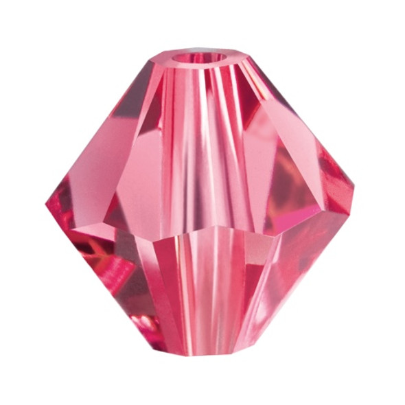 Preciosa Crystal Bicone Beads 6mm INDIAN PINK 1 Preciosa Crystal Bicone Beads 6mm INDIAN PINK 1
