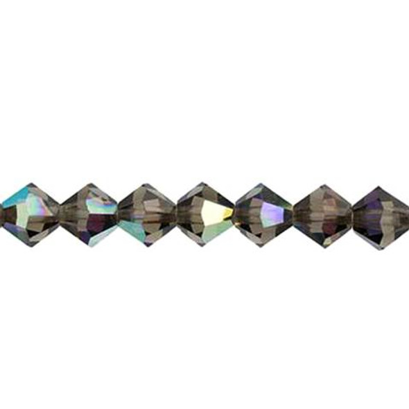 Preciosa Crystal Bicone Beads 6mm BLACK DIAMOND AB