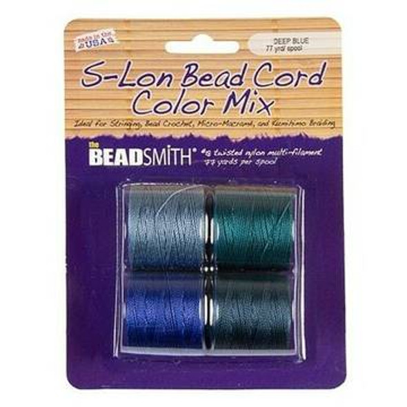S-Lon Super Lon Bead Cord DEEP BLUE MIX