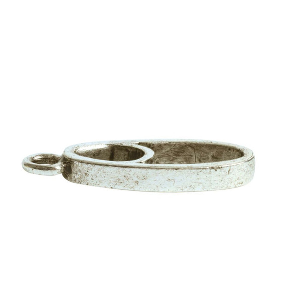 NUNN DESIGN Pendant Split Mini Oval Full Single Loop Antique Silver Plated