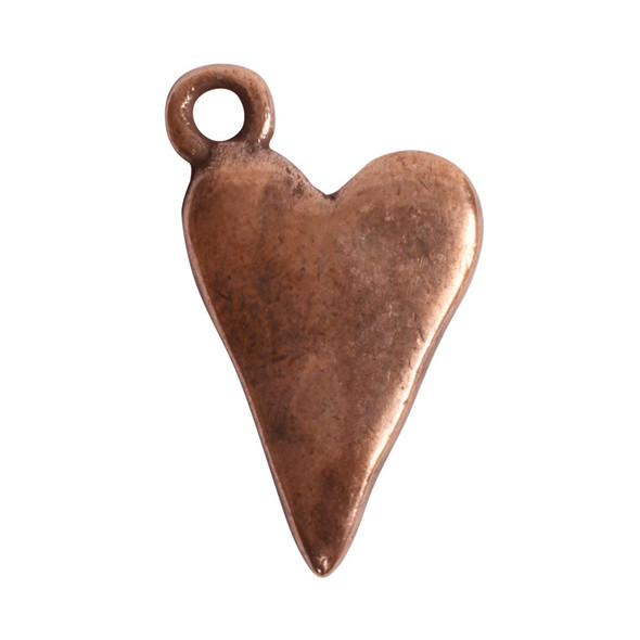 NUNN DESIGN Charm Drop Heart Antique Copper Plated