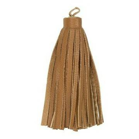 Leather Cord Large SADDLE BROWN Nappa Leather Tassel