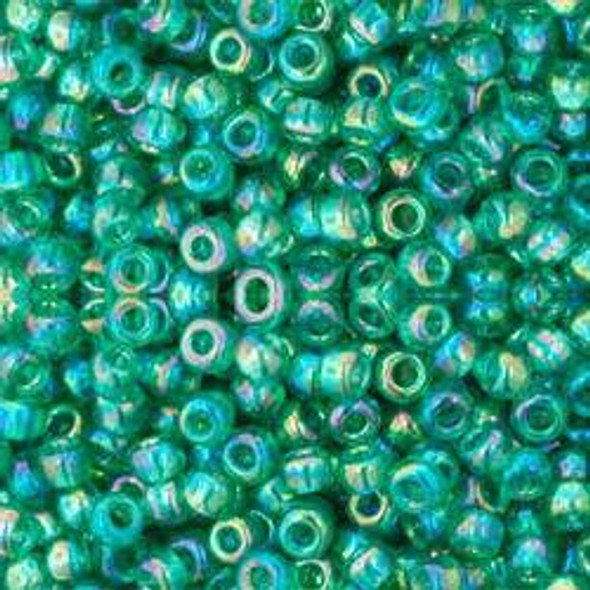 Toho ROUND 8/0 Seed Beads TRANSPARENT RAINBOW DARK PERIDOT