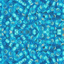 Toho ROUND 8/0 Seed Beads SILVER LINED DK AQUA