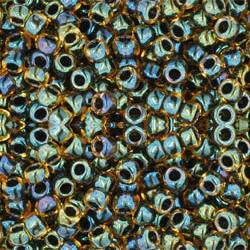 Toho ROUND 8/0 Seed Beads RAINBOW LIGHT TOPAZ JET LINED