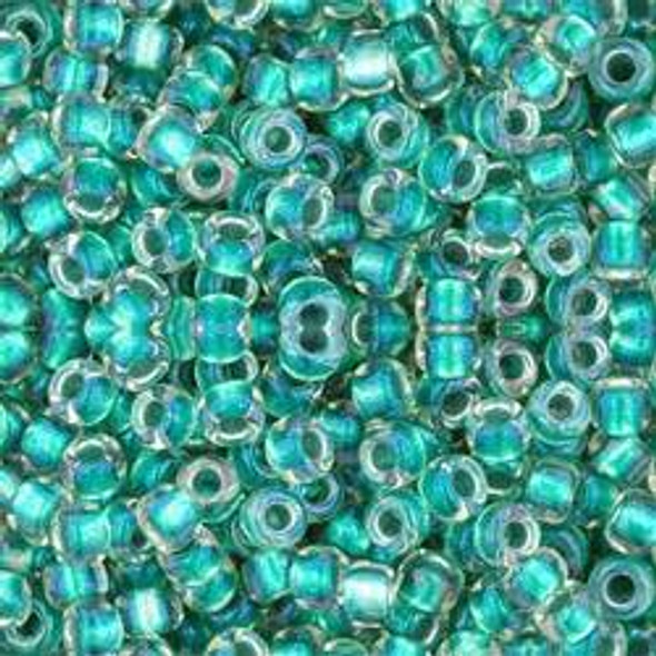 Toho ROUND 8/0 Seed Beads RAINBOW CRYSTAL TEAL LINED