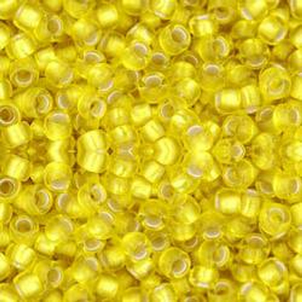 Toho ROUND 8/0 Seed Beads SILVER LINED FROSTED LEMON