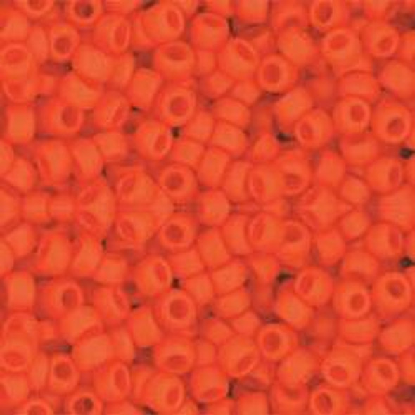 Toho ROUND 8/0 Seed Beads OPAQUE FROSTED SUNSET ORANGE