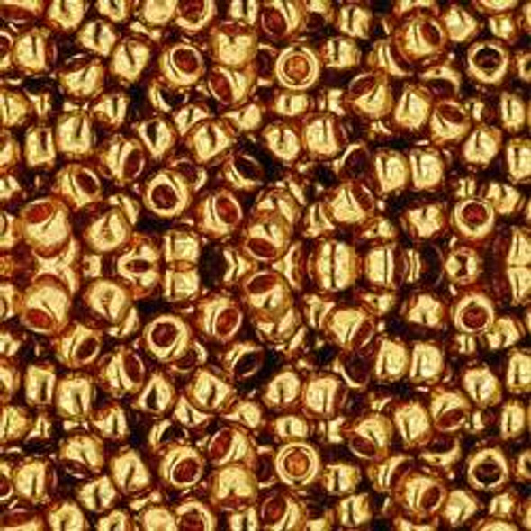 Toho ROUND 8/0 Seed Beads GOLD LUSTERED TRANSPARENT PINK