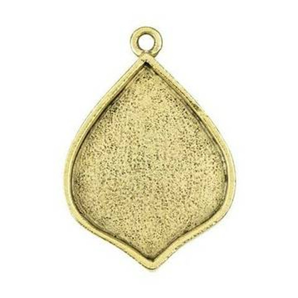 NUNN DESIGN Marrakesh Grande Bezel Pendant Antique Gold Plated Pewter