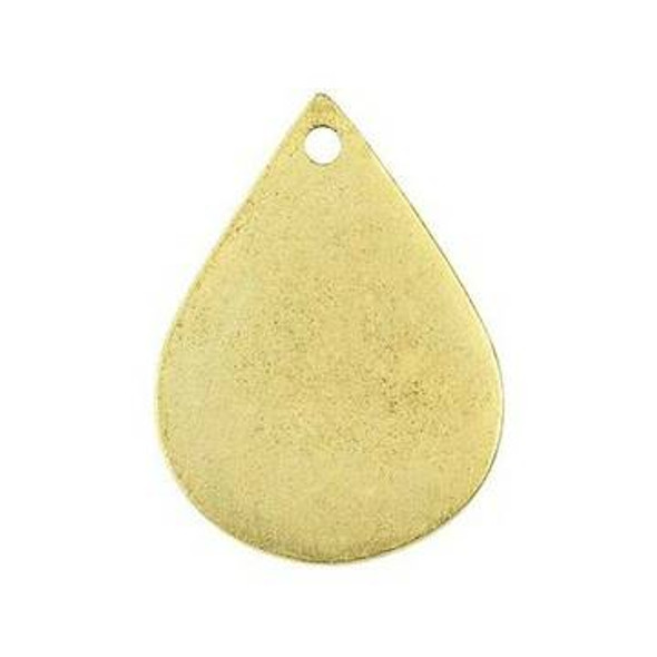 NUNN DESIGN Small Drop Flat Tag Antique Gold Plated Pewter