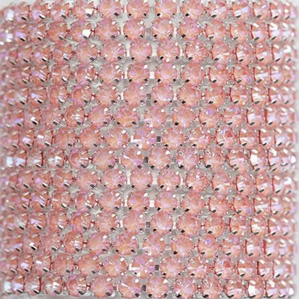 Krakovski Crystal Cup Chain 3mm LT. PINK Silver Plated