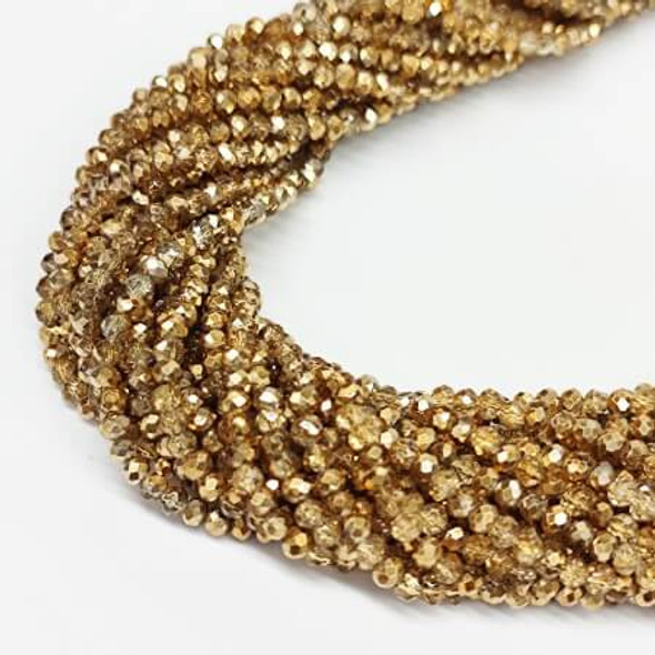 Chinese Crystal Rondelle Beads METALLIC SUNSHINE