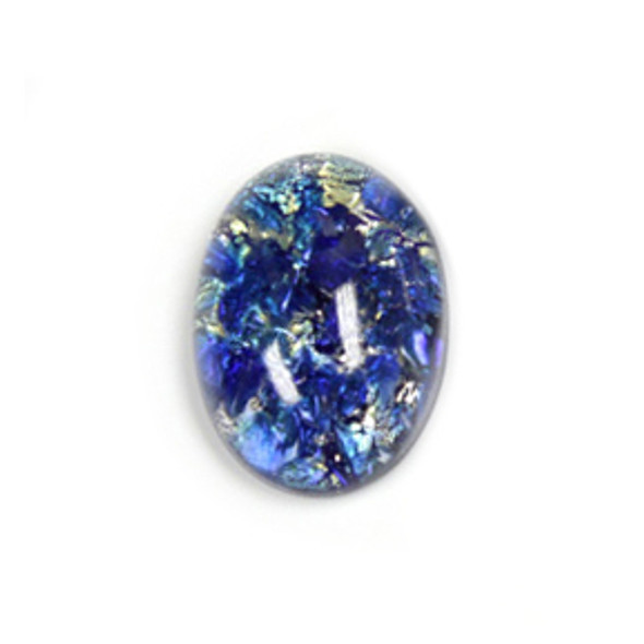 Czech Glass Oval Cabochon 14x10mm SEA BLUE OPAL