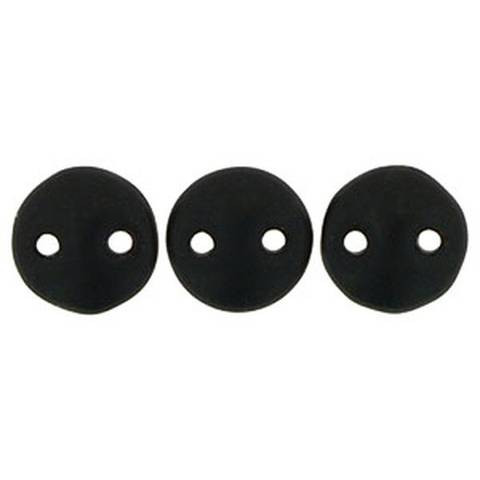 2-Hole Lentil Beads 6mm MATTE JET
