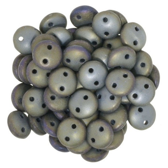 2-Hole Lentil Beads 6mm CzechMates MATTE IRIS BROWN