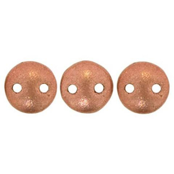 2-Hole Lentil Beads 6mm MATTE METALLIC COPPER