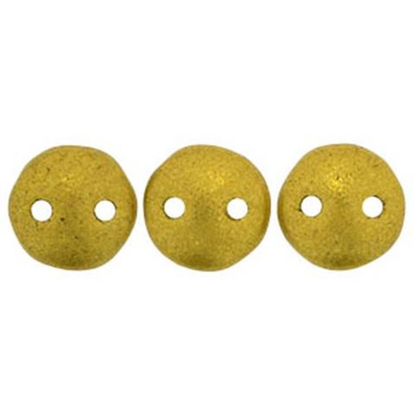 2-Hole Lentil Beads 6mm MATTE METALLIC AZTEC GOLD