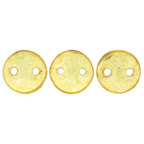 2-Hole Lentil Beads 6mm TRANSPARENT SPICY MUSTARD