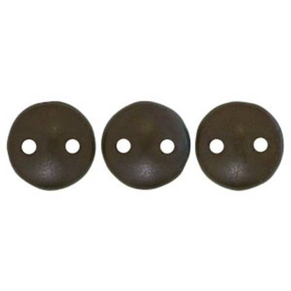 2-Hole Lentil Beads 6mm CHOCOLATE BROWN MATTE BRONZE VEGA