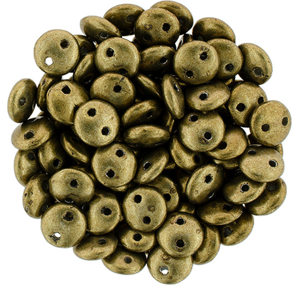 2-Hole Lentil Beads 6mm CzechMates SATURATED METALLIC EMPERADOR