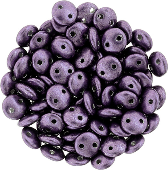 2-Hole Lentil Beads 6mm CzechMates SATURATED METALLIC TAWNY PORT