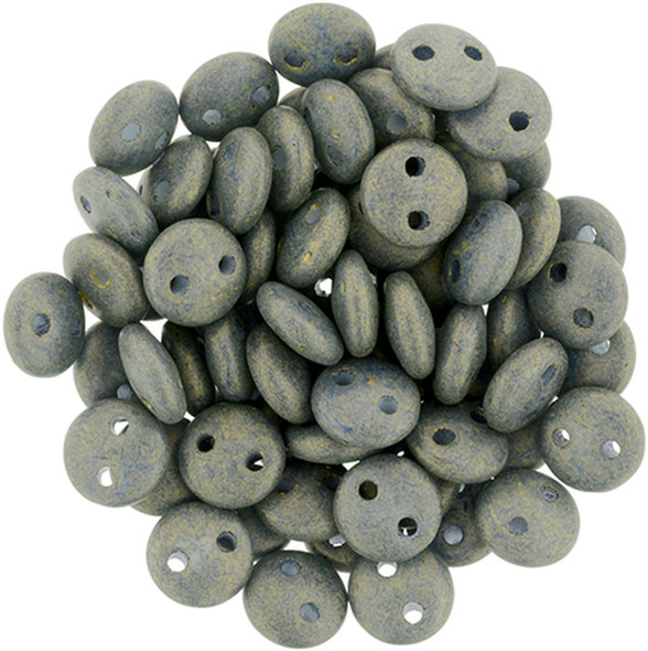 2-Hole Lentil Beads 6mm CzechMates PACIFICA POPPY SEED